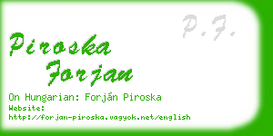 piroska forjan business card