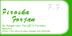 piroska forjan business card